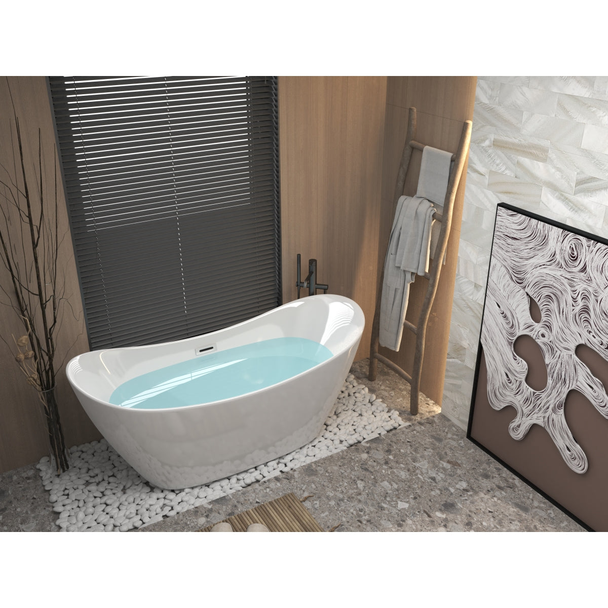 Gloss White Acrylic Freestanding Tub