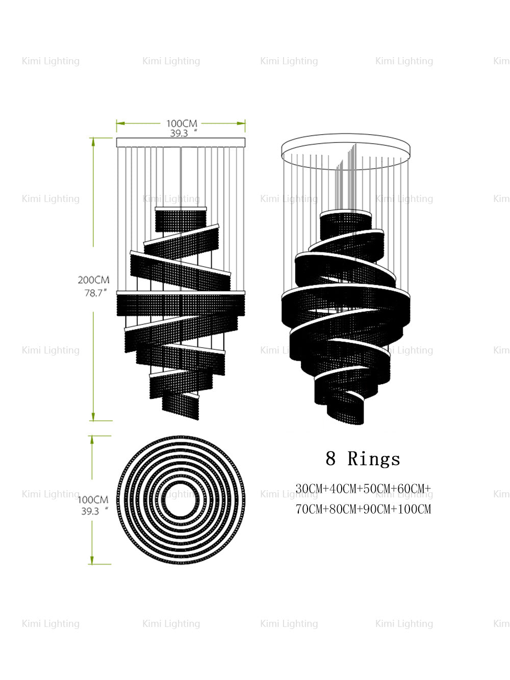 Large Duplex Crystal Staircase Chandelier