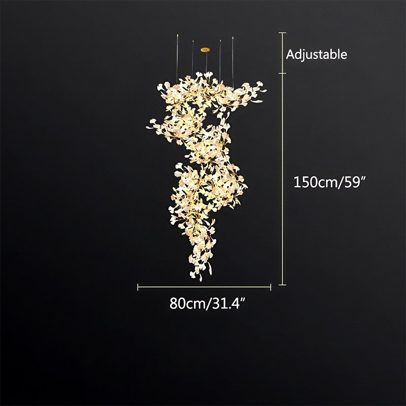 Large Ginkgo Leaf Chandelier