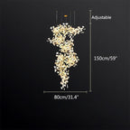 Large Ginkgo Leaf Chandelier