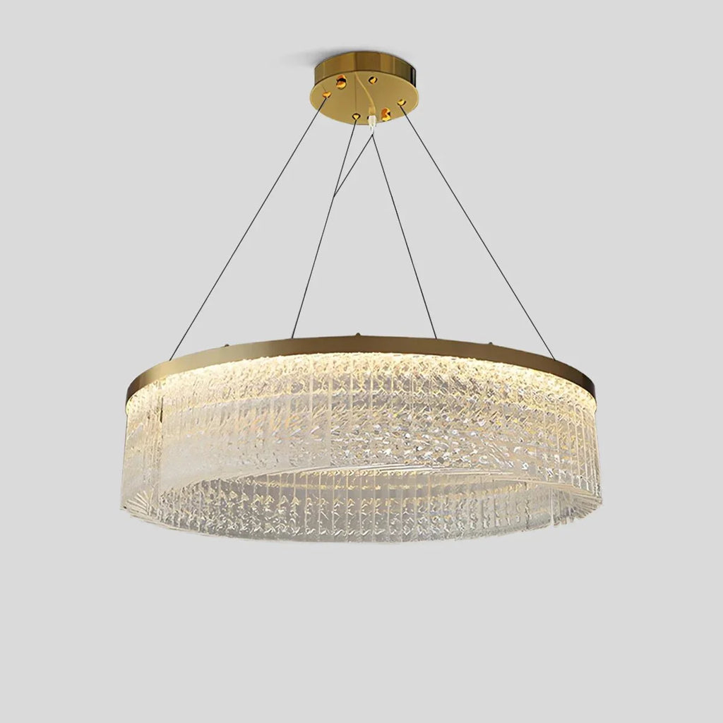 Round Halo Crystal Chandelier for Living Room