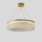 Round Halo Crystal Chandelier for Living Room