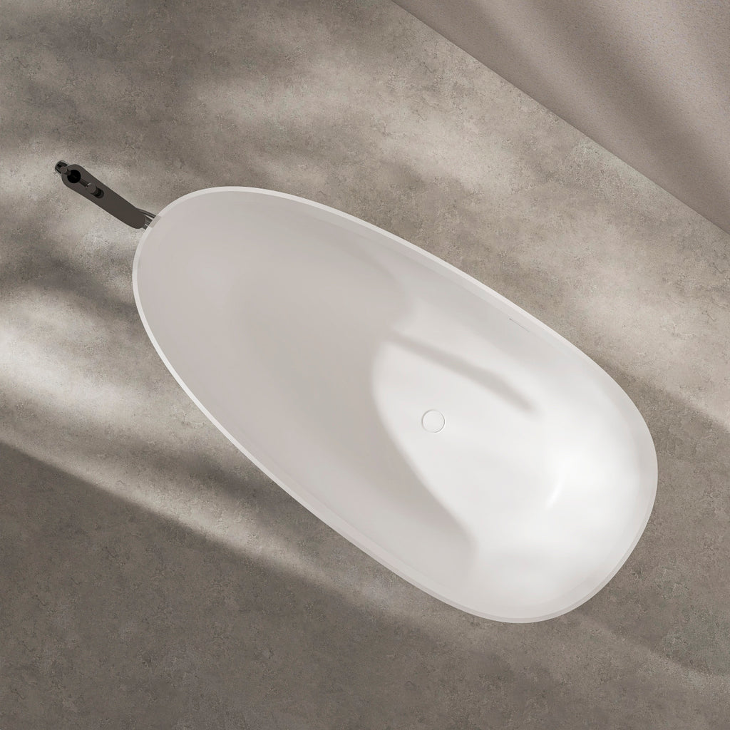 71 inch artificial stone solid surface freestanding bathroom bathtub