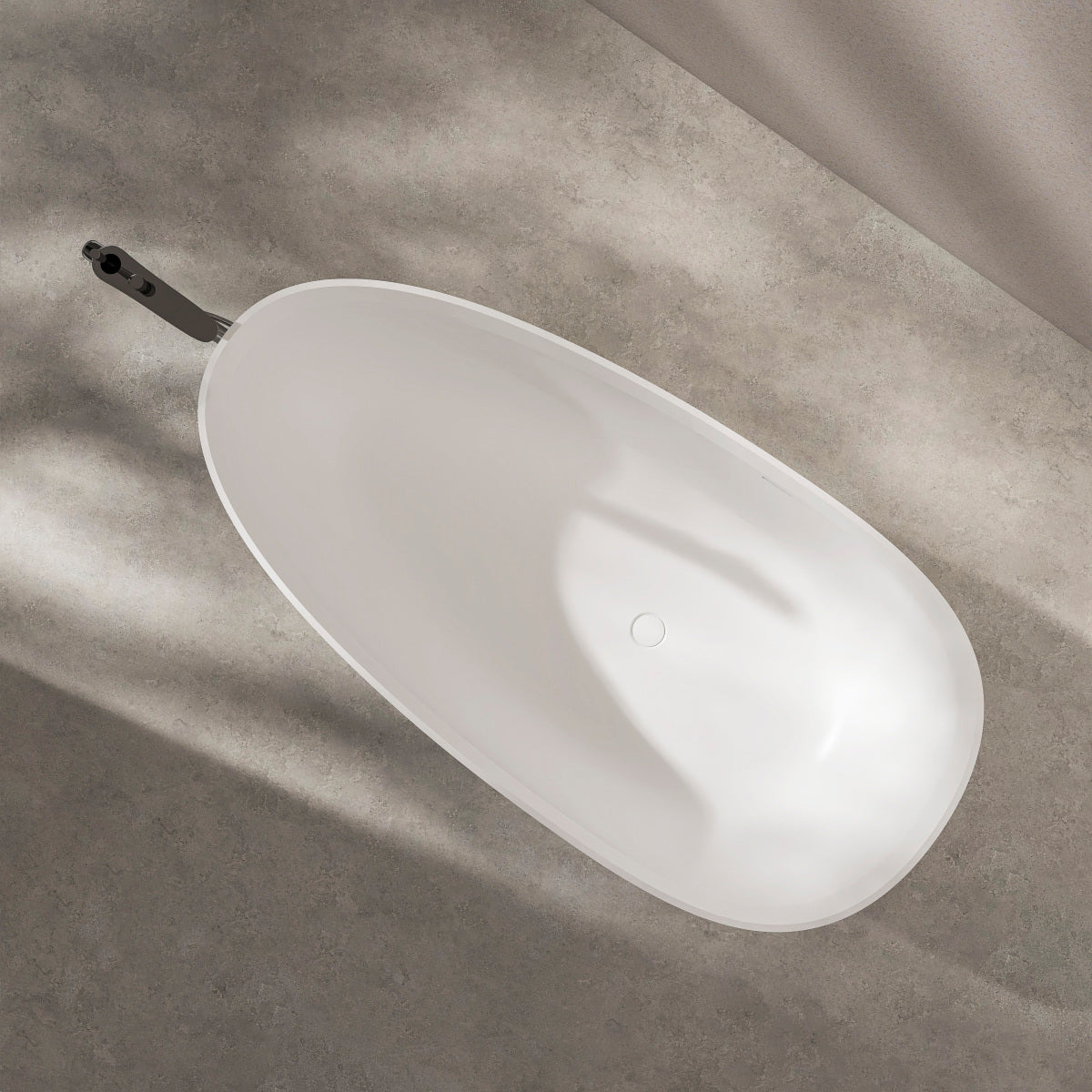 71 inch artificial stone solid surface freestanding bathroom bathtub