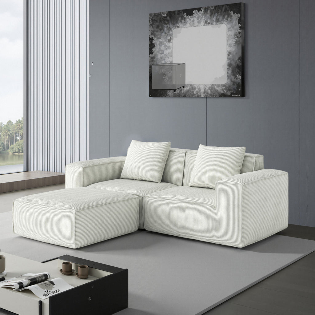 modular sofa can be converted into an oversized sofa bed Free conversion sofa set flexible configuration, soft corduroy cloud velvet fabric two person
