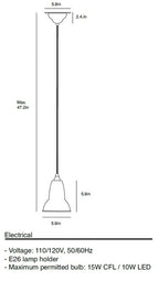 Linen White Original 1227 Pendant Light OPEN BOX