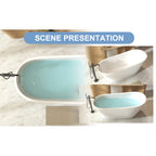 67"Special-shaped Freestanding Slipper Bathtub: Gloss White Finish, Chrome Overflow & Pop-Up Drain, cUPC Certified