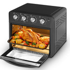 Plum Chef 27.5QT 6-in-1 Air Fryer Oven 1600W Black for Crispy Family Cooking
