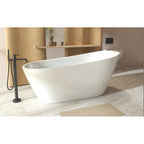 67"Special-shaped Freestanding Slipper Bathtub: Gloss White Finish, Chrome Overflow & Pop-Up Drain, cUPC Certified