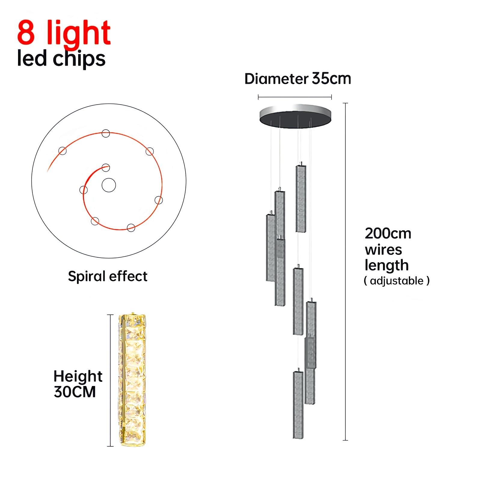 Nordic Crystal LED Chandelier