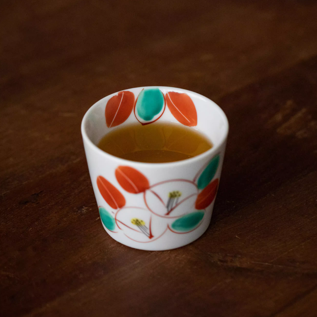 Kurachin Kiln Hand-Painted Moon Camellia Underglaze Tea Cup