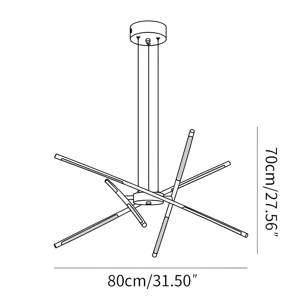 Rotatable LED Chandelier for Living Room