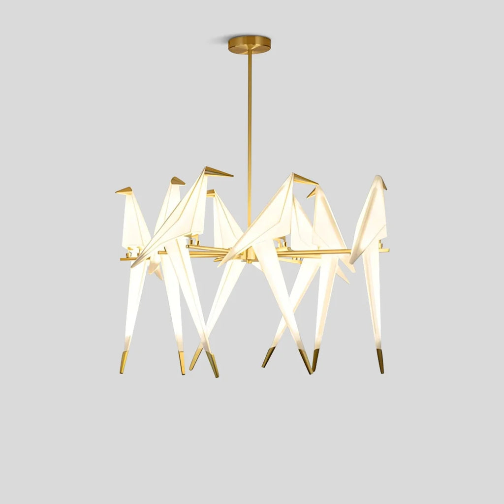 Paper Crane Bird Chandelier for Dining Room