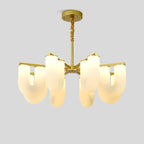 U-Shaped Milk Glass Chandelier