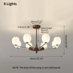 Retro Walnut Color Flower Chandelier for Living Room