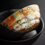 Kutani Ware Golden Floral Sea Rice Bowl Set