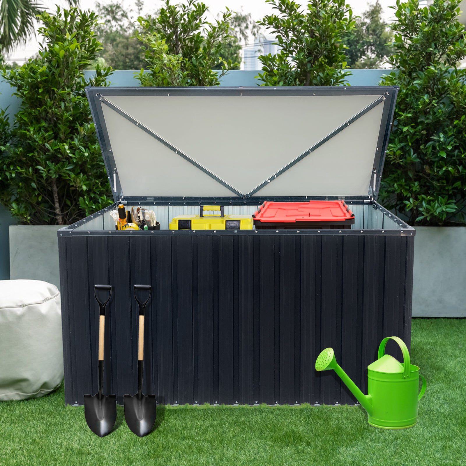 Outdoor Metal Storage Box Medium - Weather-Resistant Deck Storage