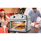 12.5 Quart 7-in-1 Stainless Steel Convection Toaster Oven 1500W 5 Pre-Set Menus Silver