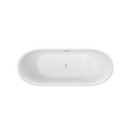 67'' acrylic freestanding bathtub with unique diamond pattern design: spacious oval shape, Black finish, Chrome overflow and pop-up drain CUPC