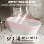 59'' acrylic freestanding bathtub with unique diamond pattern design: spacious oval shape,  Gloss white finish, Chrome overflow and pop-up drain CUPC