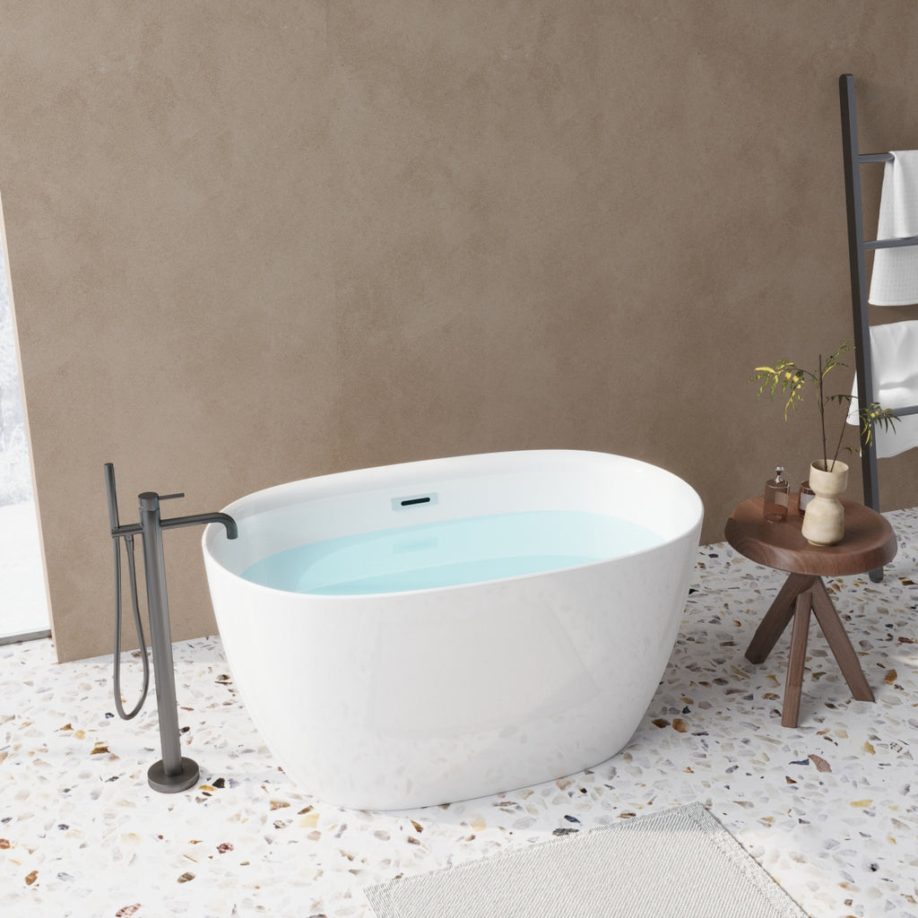 47-inch Sleek Oval Acrylic Tub