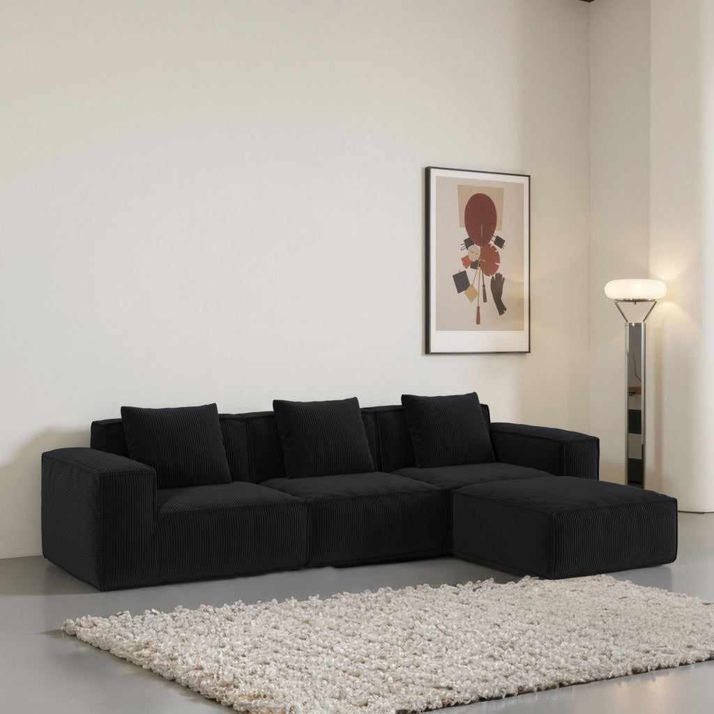 118" Modular Sofa, Convertible to Oversized Sofa Bed