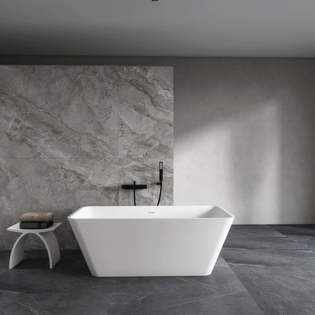 67 inch freestanding solid surface soaking bathtub for bathroom