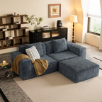 modular sofa can be converted into an oversized sofa bed Free conversion sofa set flexible configuration, soft corduroy cloud velvet fabric two person