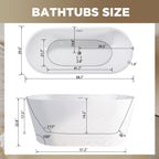 59" Glossy White Freestanding Tub