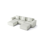 118-inch modular sofa can be converted into an oversized sofa bed Free conversion sofa set flexible configuration, soft corduroy cloud velvet fabric