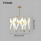 Paper Crane Bird Chandelier for Dining Room