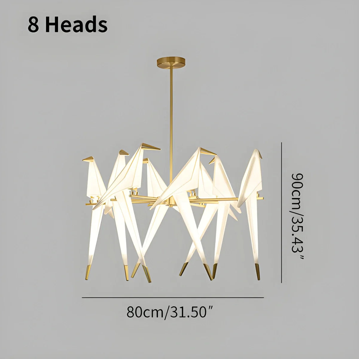 Paper Crane Bird Chandelier for Dining Room