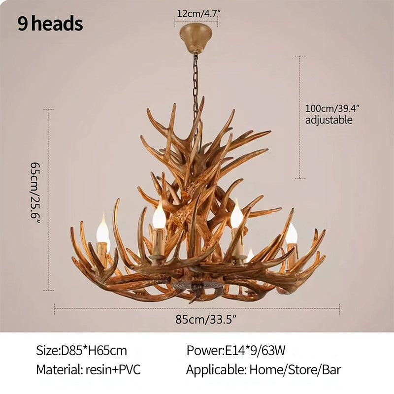 Antler Shape Resin Chandelier for Living Room