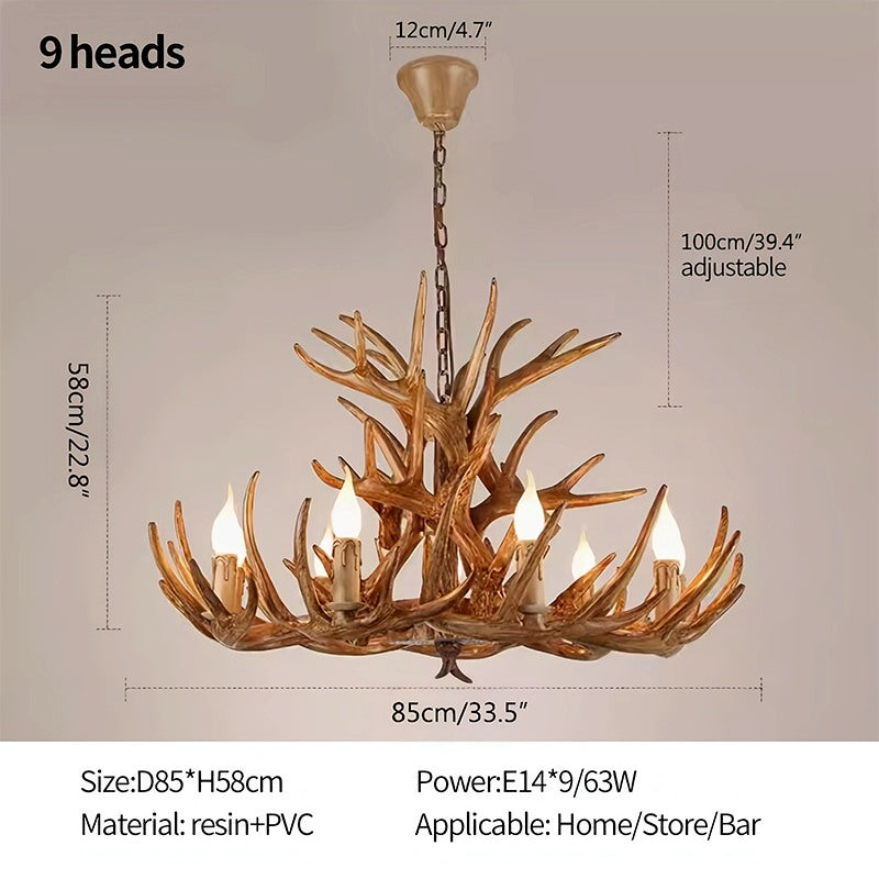 Antler Shape Resin Chandelier for Living Room