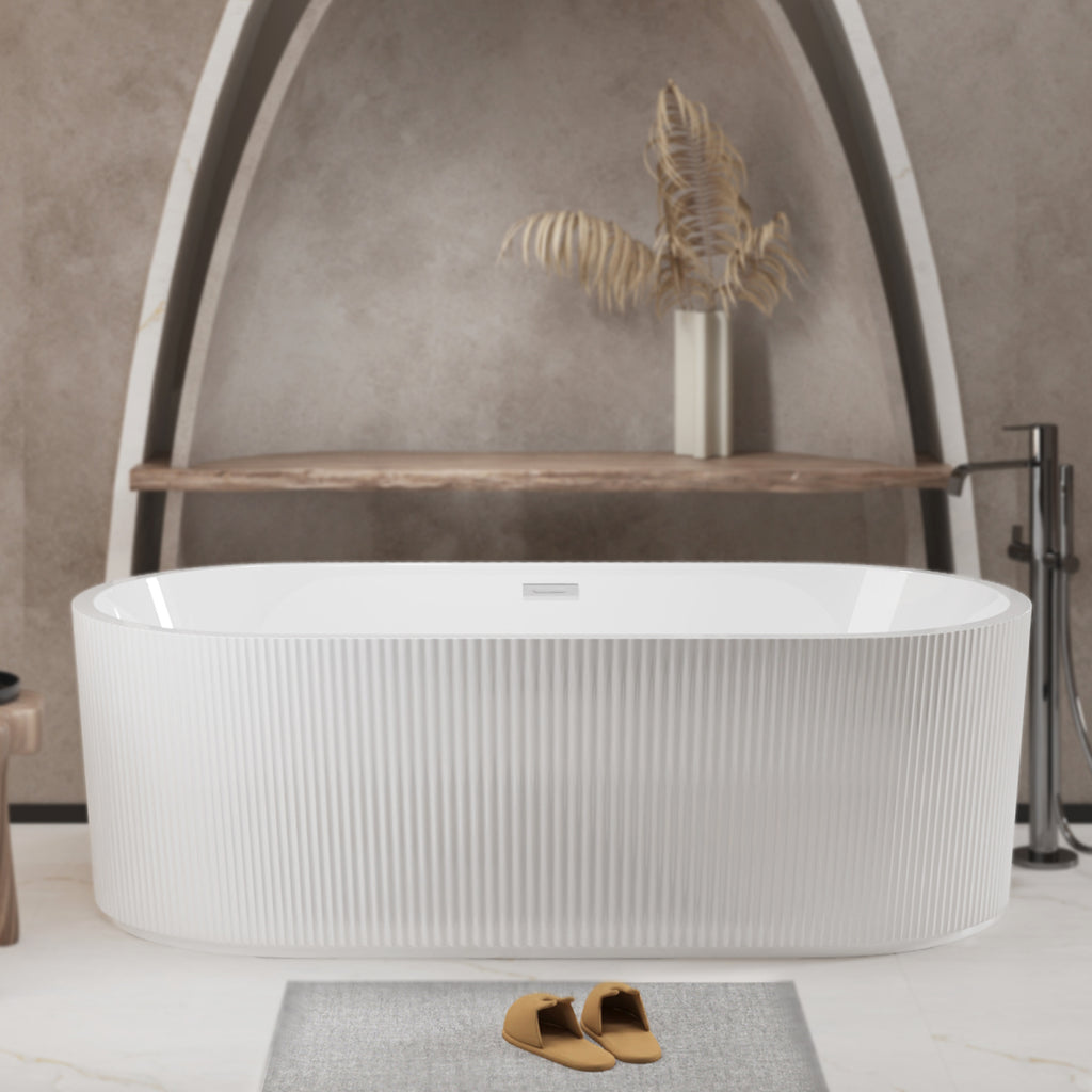 59" Glossy Acrylic Freestanding Tub