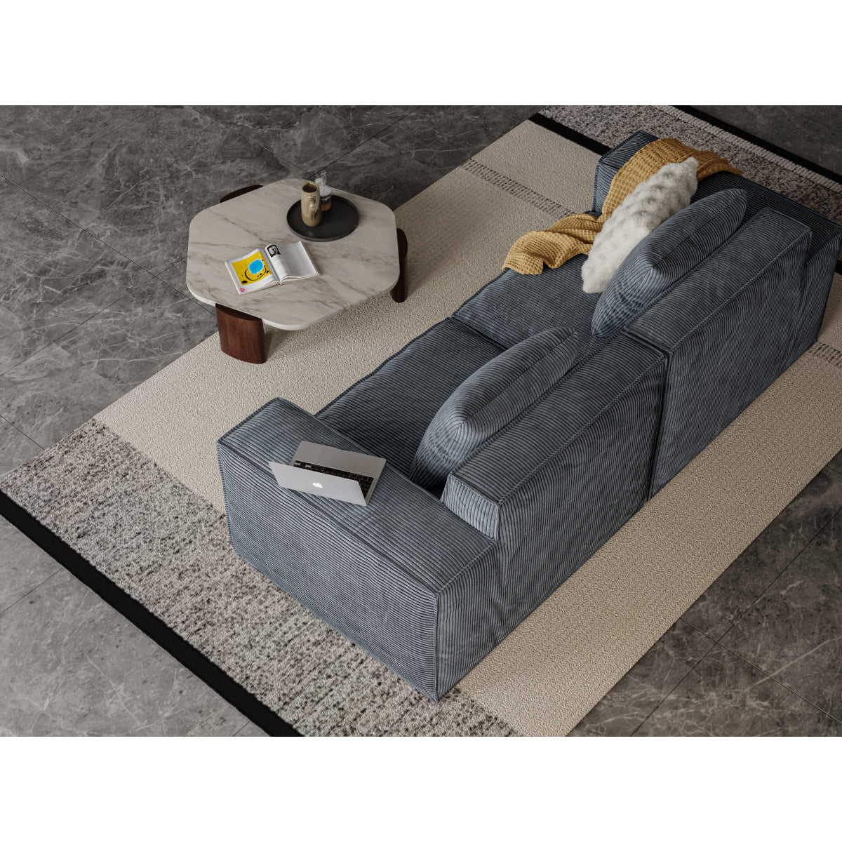 Belfin Modular Sectional Sofa, Convertible Tofu Block Sofa Bed