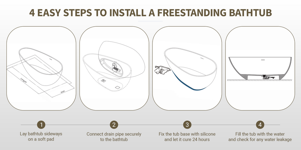Luxury Stone Resin Soaking Tub