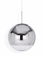 Gold / Medium: 15.7 in diameter Mirror Ball Pendant Light OPEN BOX