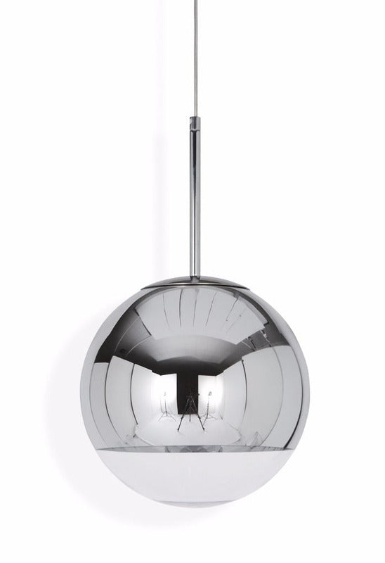 Gold / Medium: 15.7 in diameter Mirror Ball Pendant Light OPEN BOX