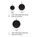 Gold / Medium: 15.7 in diameter Mirror Ball Pendant Light OPEN BOX