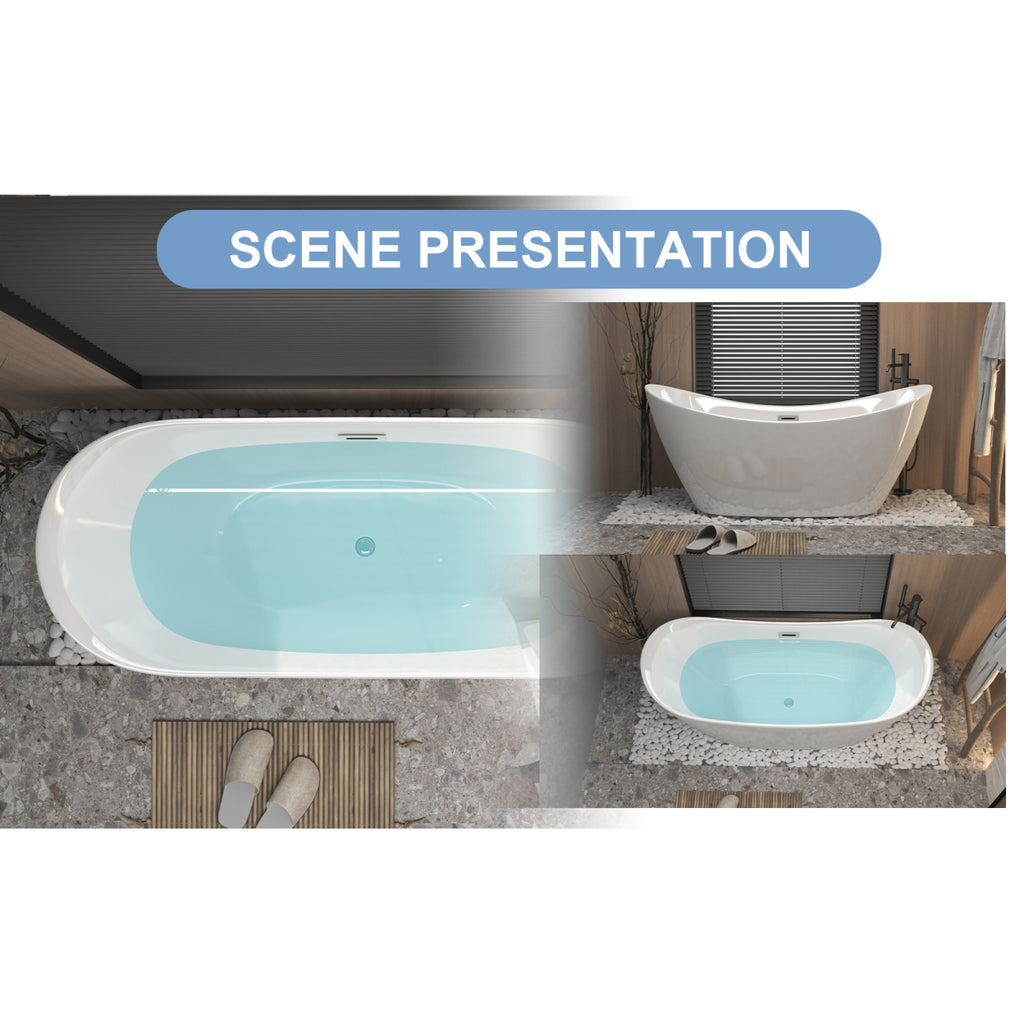 Gloss White Acrylic Freestanding Tub