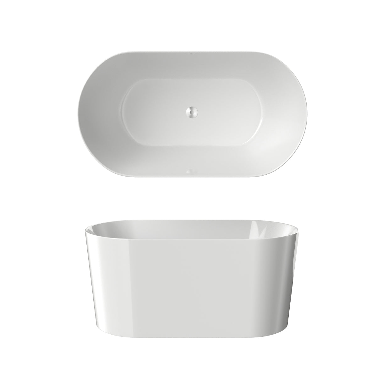 51" Acrylic Freestanding Bathtub-Acrylic Soaking Tubs, White Bathtub, Oval Shape White Freestanding Bathtub With Chrome  Pop Up Drain CUPC Certificate