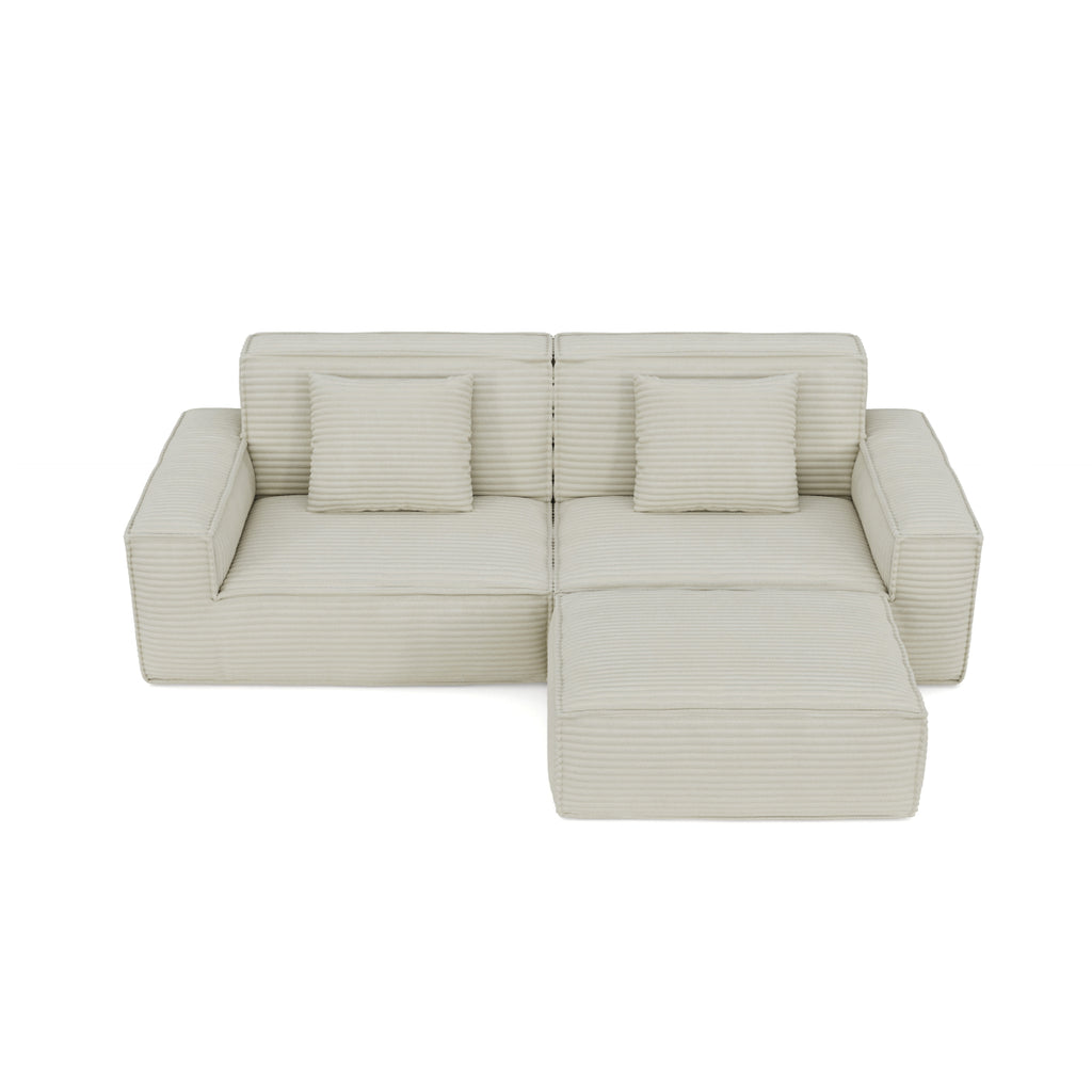 106.3 inch Modern Style Striped Compression sofa for Living Room & Bedroom