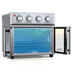 PlumChef 26QT XL French Double Door Air Fryer Convection Oven 1700W 7 Presets 7-in-1 Stainless Steel