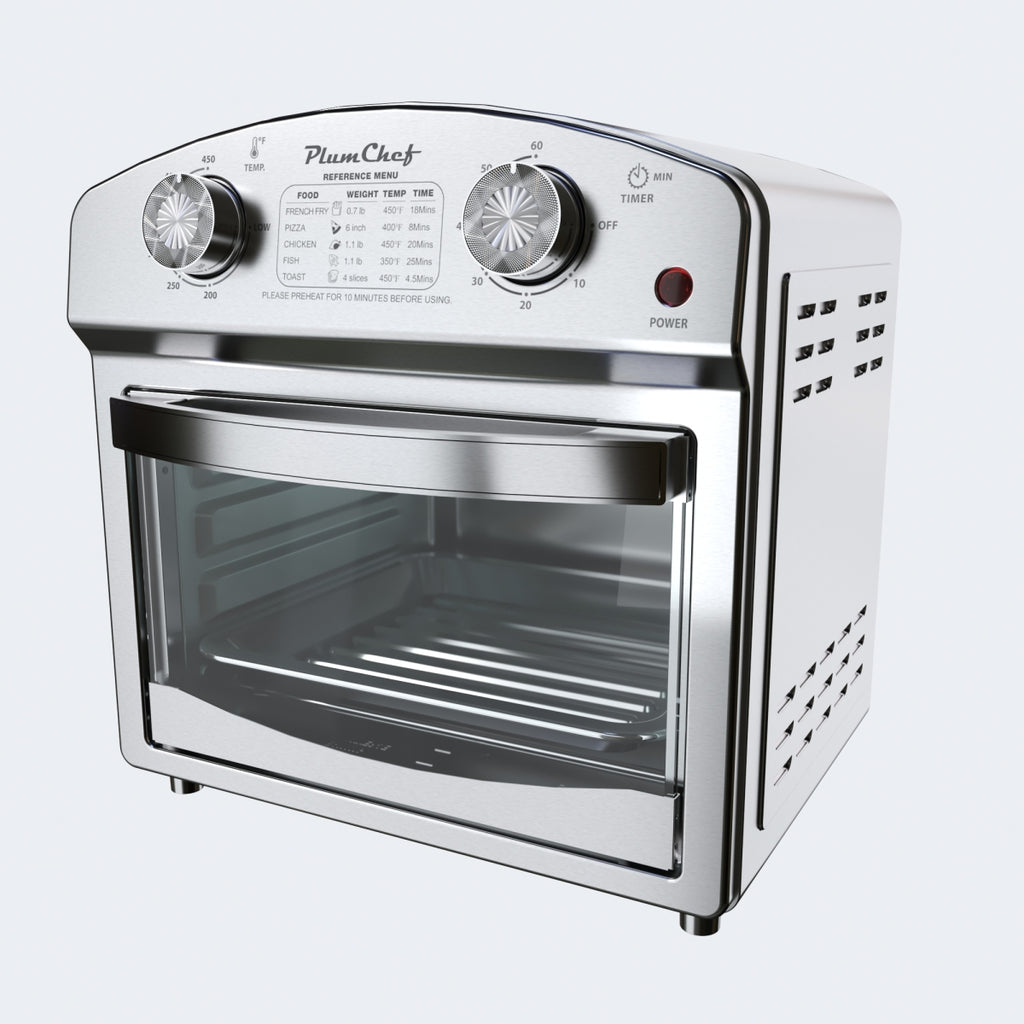 12.5 Quart 7-in-1 Stainless Steel Convection Toaster Oven 1500W 5 Pre-Set Menus Silver