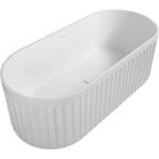 67" Freestanding Solid Surface Bathtub, Luxury Engineered Stone Resin Freestanding Soaking Bathtub with Overflow and Pop-up Drain cUPC Certified,