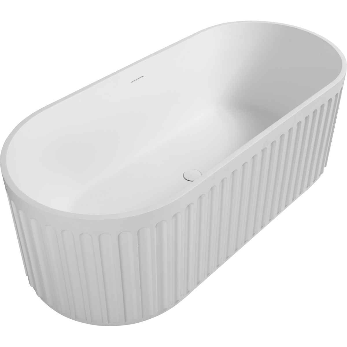 67" Freestanding Solid Surface Bathtub, Luxury Engineered Stone Resin Freestanding Soaking Bathtub with Overflow and Pop-up Drain cUPC Certified,