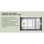 43" Acrylic Freestanding Bathtub with seat: Spacious rectangle Shape, Gloss White Finish, Chrome Overflow & Pop-Up Drain