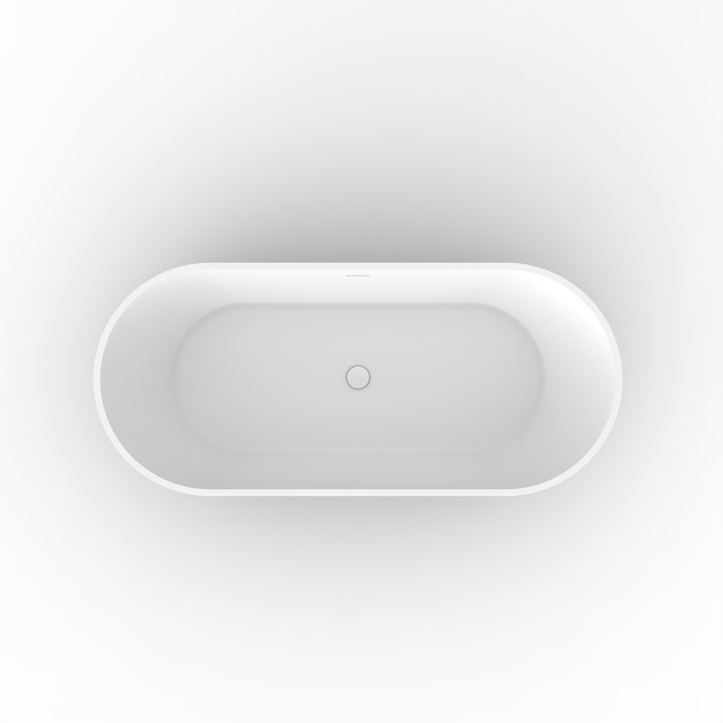 67" Freestanding Solid Surface Bathtub, Luxury Engineered Stone Resin Freestanding Soaking Bathtub with Overflow and Pop-up Drain cUPC Certified,