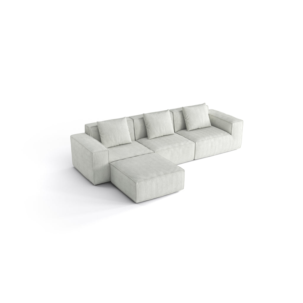 118-inch modular sofa can be converted into an oversized sofa bed Free conversion sofa set flexible configuration, soft corduroy cloud velvet fabric